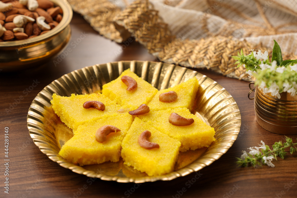 Rava kesari , Kesari bath , sheera or suji halwa Indian sweet food