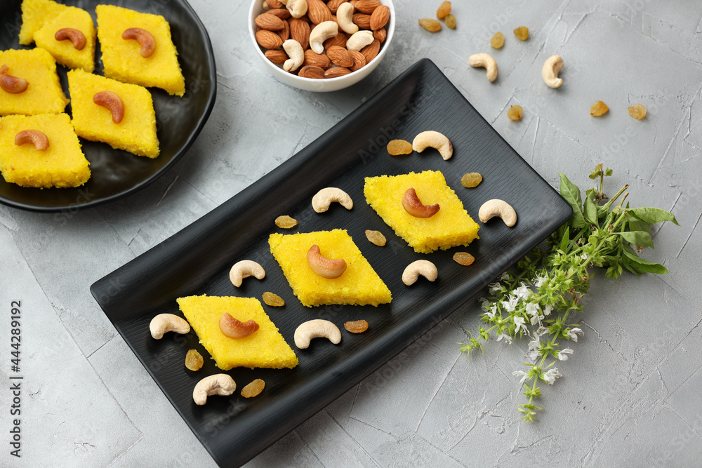 Rava kesari , Kesari bath , sheera or suji halwa Indian sweet food