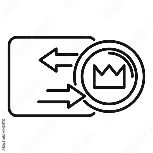 Token convertor icon outline vector. Nft fungible