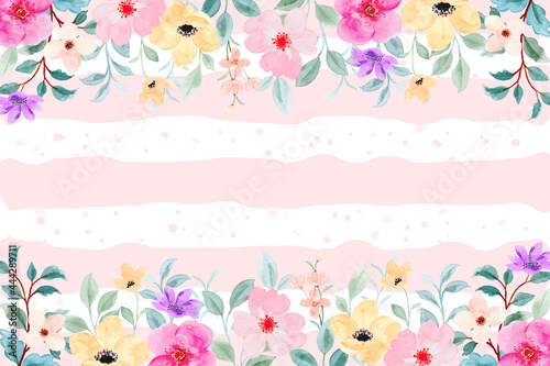 Colorful watercolor floral background