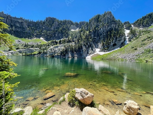 Clear Alpine Mountain Lake in Idaho photo