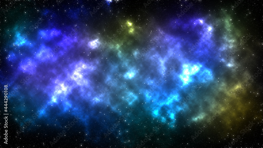 Space nebula and stars cosmic dust background. 