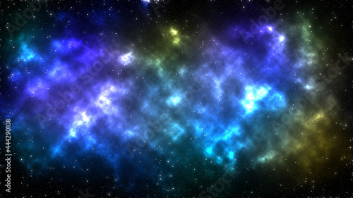 Space nebula and stars cosmic dust background. 