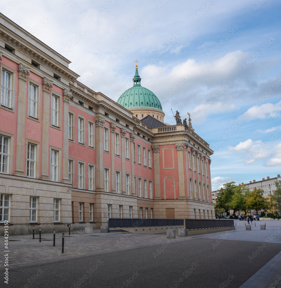 Potsdam City Palace - Landtag of Brandenburg with St Nicholas Church on background - Potsdam, Germany