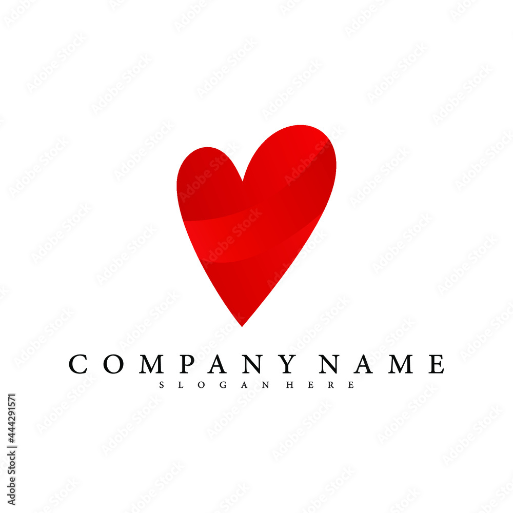 Heart logo design vector,love concept ,romantic logo.stock illustration.