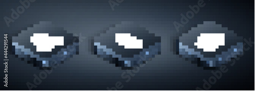 Set Isometric Eco car, Charging at home and Battery charge icon. Vector