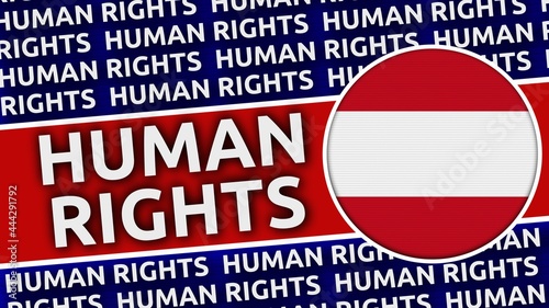 Free Download Austria Circular Flag with Human Rights Titles - 3D Illustration - GFXLoad