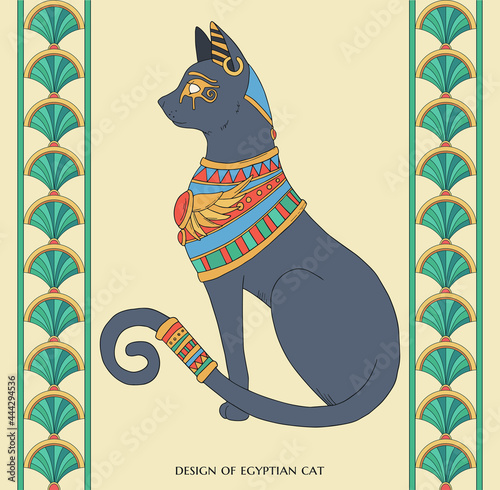 illustration of colored egyptian cat 