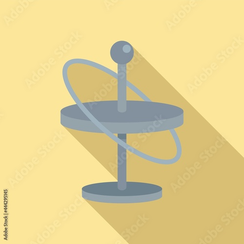 Gyroscope icon flat vector. Phone momentum