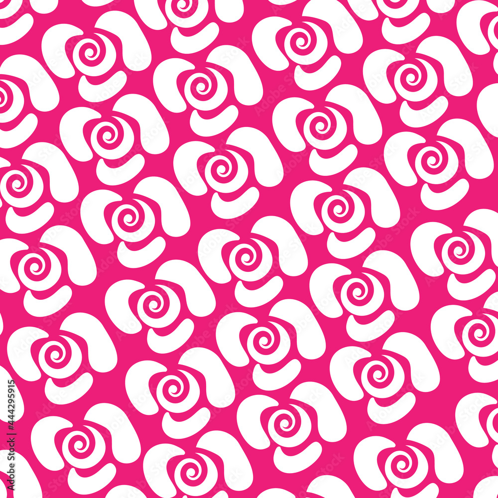 White flower pattern on pink background
