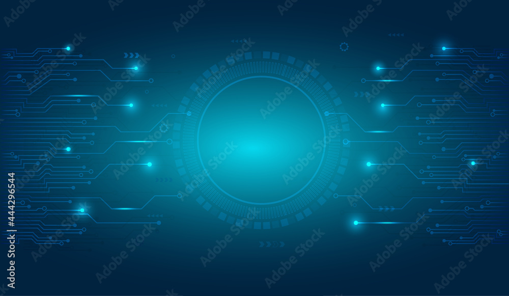 Background circuit blue technology connecting network wallpaper.Abstract futuristic hi-tech concept.