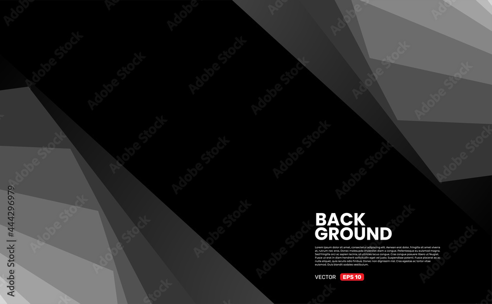 shapes grey gradient black background. geometric abstract vector