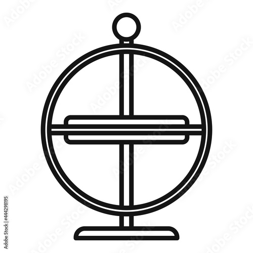 Physics gyroscope icon outline vector. Momentum accelerometer