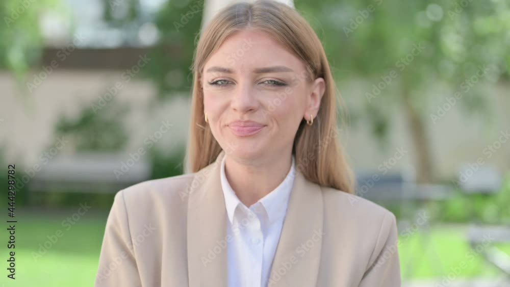 Outdoor Portrait of Sleeping Young Businesswoman Yawning Outdoor Portrait of Sleeping Young Businesswoman Yawning