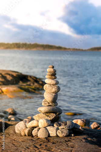 stack of stones on the beach