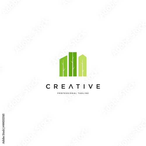 Tree Town Icon Logo Design Element