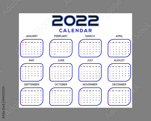 Creative calendar design 2022, calendar for 2022