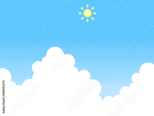 青空と太陽と白いもくもくの雲－入道雲－夏の空
