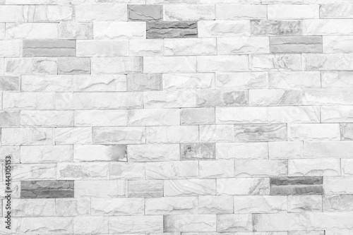 White brick wall close up image row brick and cement block background and texture