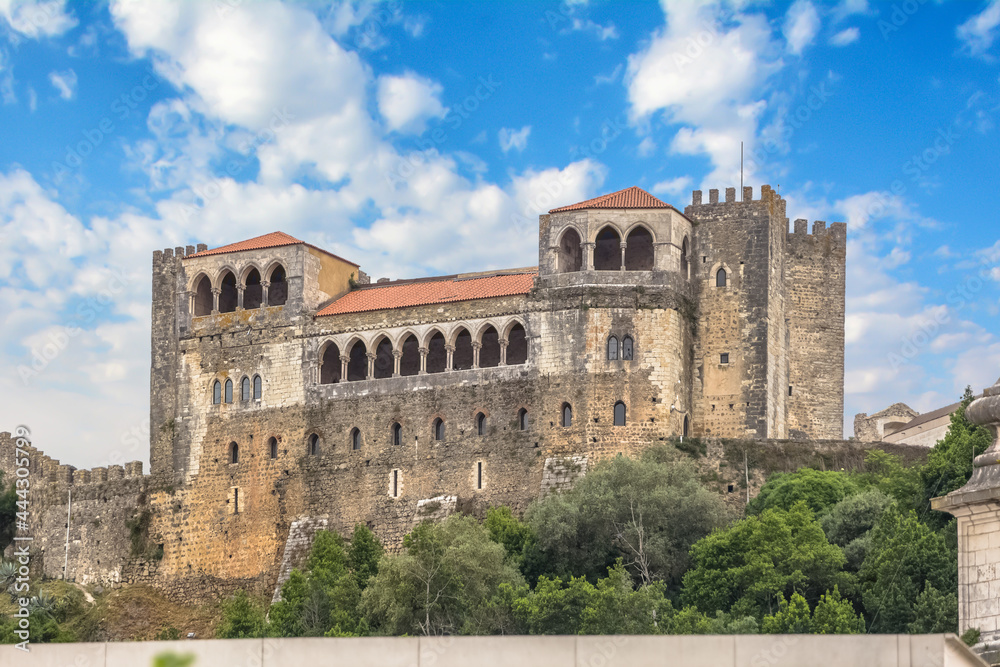 Amazing full view at the Leiria Castle, a iconic medieval castle, iconic Romanesque and Gothic style
