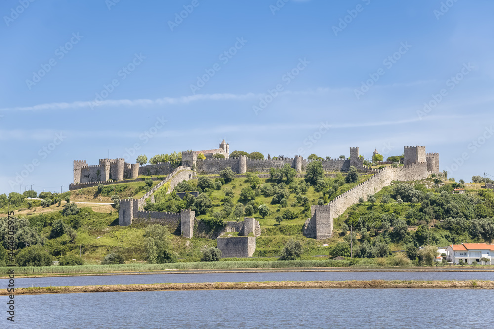 Amazing full view at the Montemor-o-Velho Castle, a iconic medieval castle, iconic Romanesque and Gothic style Amazing full view at the Montemor-o-Velho Castle, a iconic medieval castle, iconic Romanesque and Gothic style