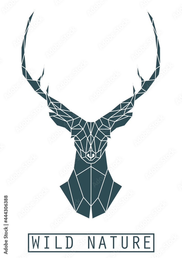 ROE HEAD LOW POLY BACKGROUND ANIMALS WILD NATURE