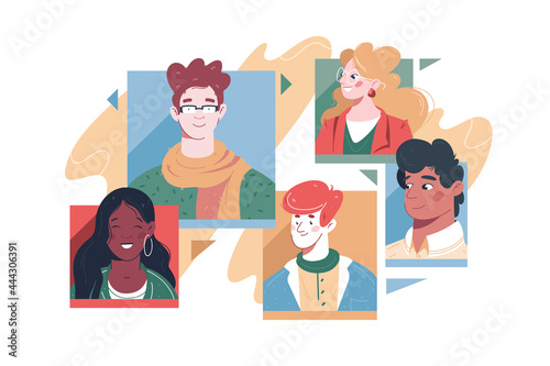 Set of different people avatars