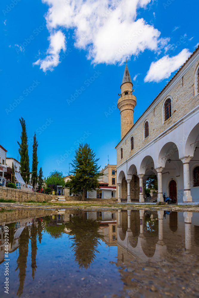 Pazaryeri Mosque view in Alacati Village. Alacati is populer tourist destination in the Turkey.