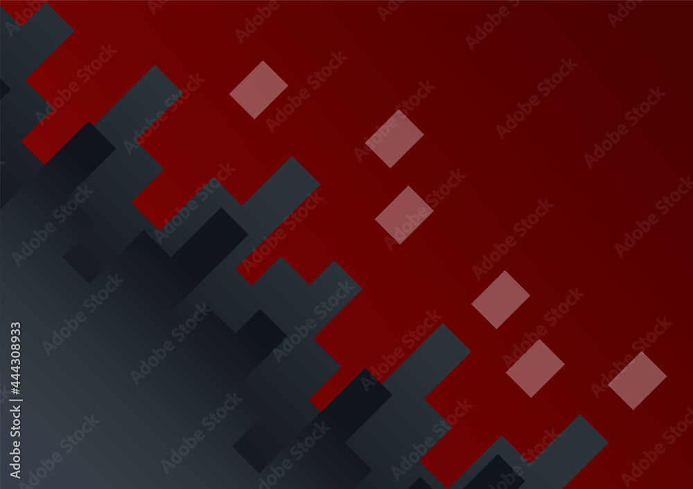 Abstract red line and black background for business card, cover, banner, flyer. Vector illustration