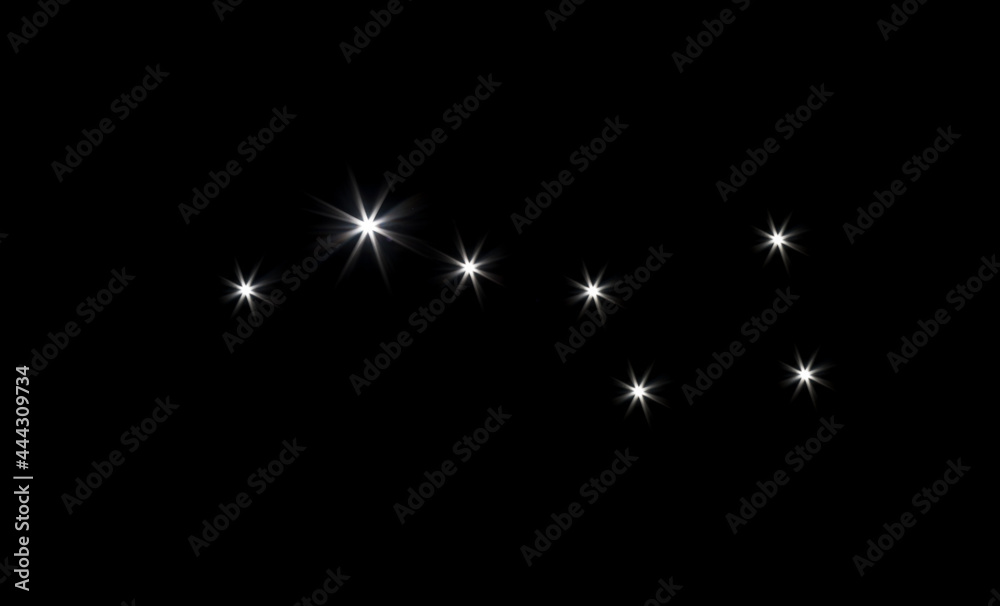 constellation Big Dipper in black space