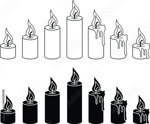 Burning Candles Clipart Set - Vector Graphic