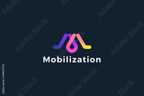 Letter M colorful simple and minimal business logo