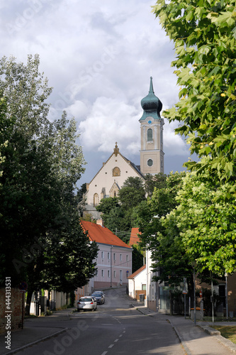Blick durch die Kirchengasse zur Pfarrkirche, Mistelbach an der Zaya, Niederösterreich photo
