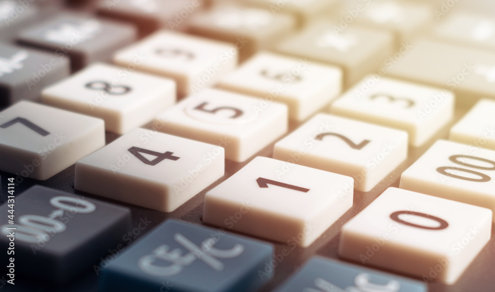 Closeup image of calculator keyboard in sunlight Closeup image of calculator keyboard in sunlight