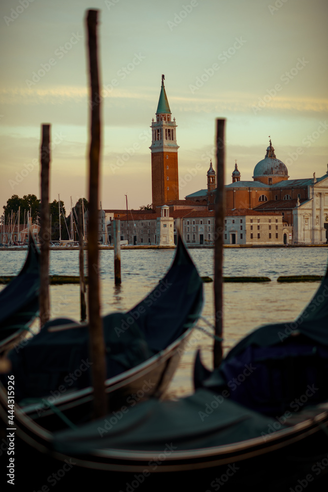 detail shot with gondola in Venice, Italy