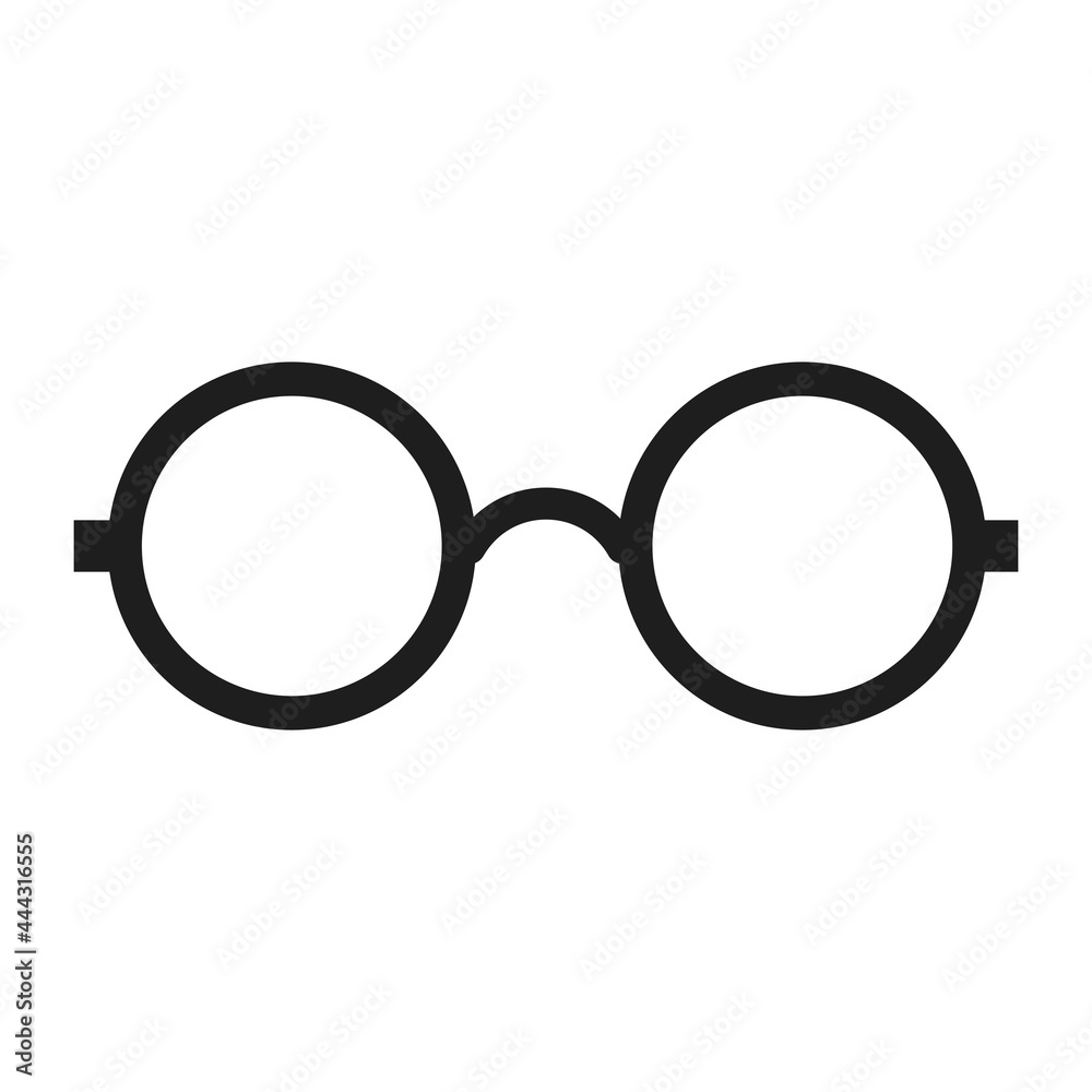 Fototapeta premium Glasses fashion accessory vector icon illustration. Eye sunglasses isolated white style frame. Retro glasses optical icon lens vision object. Spectacle silhouette hipster element symbol eyesight