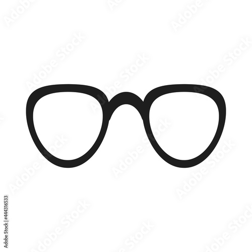 Glasses fashion accessory vector icon illustration. Eye sunglasses isolated white style frame. Retro glasses optical icon lens vision object. Spectacle silhouette hipster element symbol eyesight