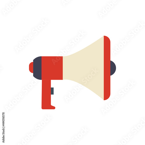 Loudspeaker vector icon communication speaker illustration. Megaphone announcement message loudspeaker. Voice sign icon advertisement broadcasting public promotion. Alarm equipment news media