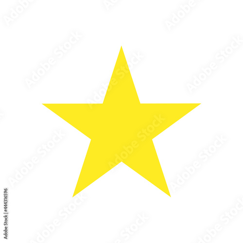 Star shape vector illustration abstract design symbol. Gold sign star shape award rating element. Golden decoration isolated white button. Best rate icon simple border sign. Website review