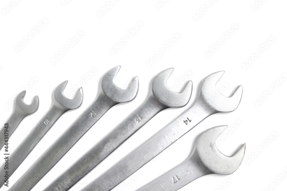 Set of wrenches on a white background. Set of wrenches on a white background.