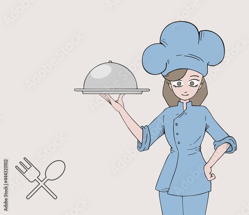 Woman chef draw