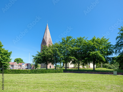 >>>HISTORICAL<<<  Reformed church with Juffertoren in the Groningen Schildwolde, photo