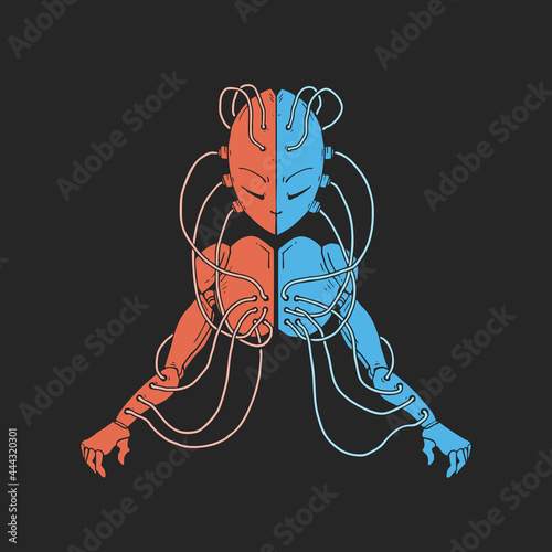 Futuristic humanoid robot