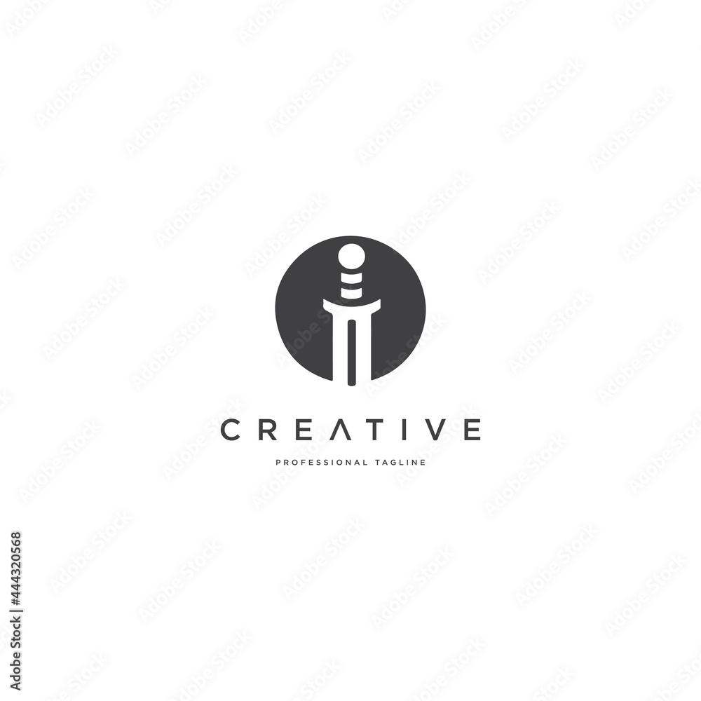 Creative sword in circle Creative sword in circle