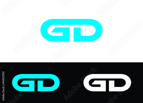 Initial Letter GD Logo or Icon Design Vector Image Template