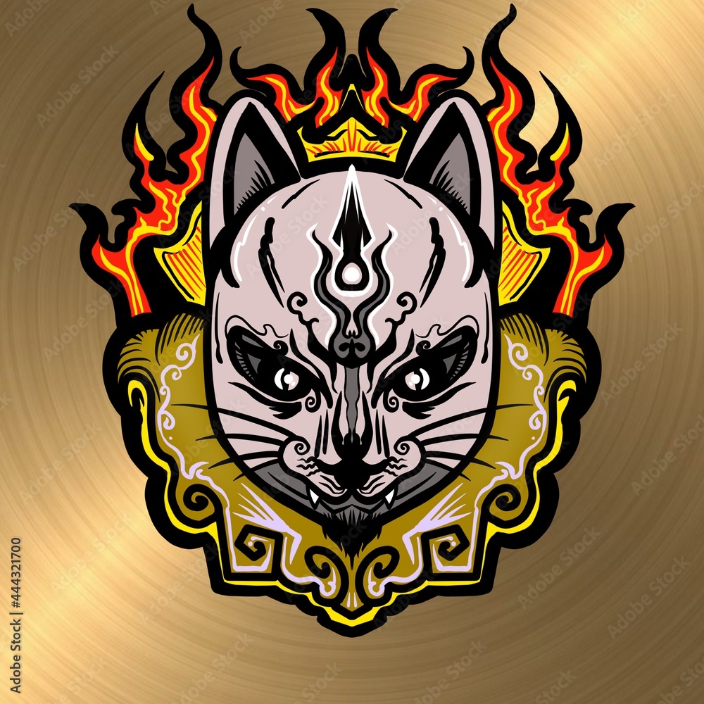 Cat Logo Design Tattoo Art background Cat Logo Design Tattoo Art background
