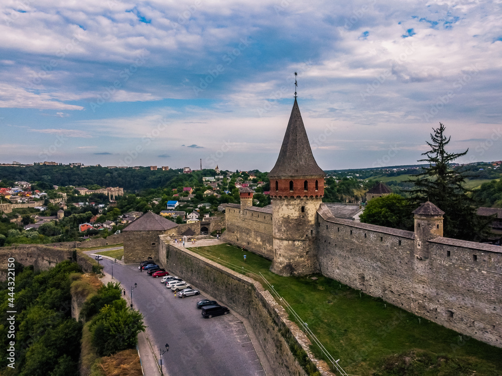 Castillo Kamianets-Podilskyi Ucrania aerial drone