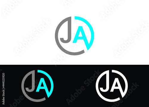 Initial Letter JA Logo or Icon Design Vector Image Template