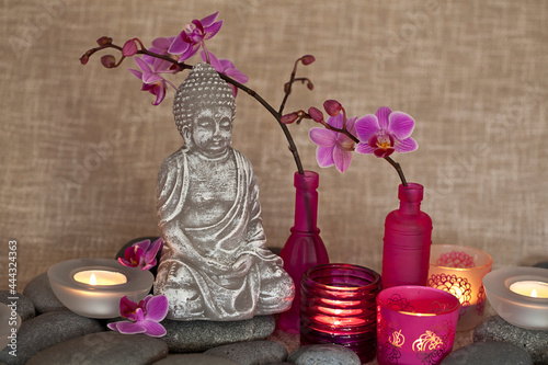 Buddha And Orchid Still Life