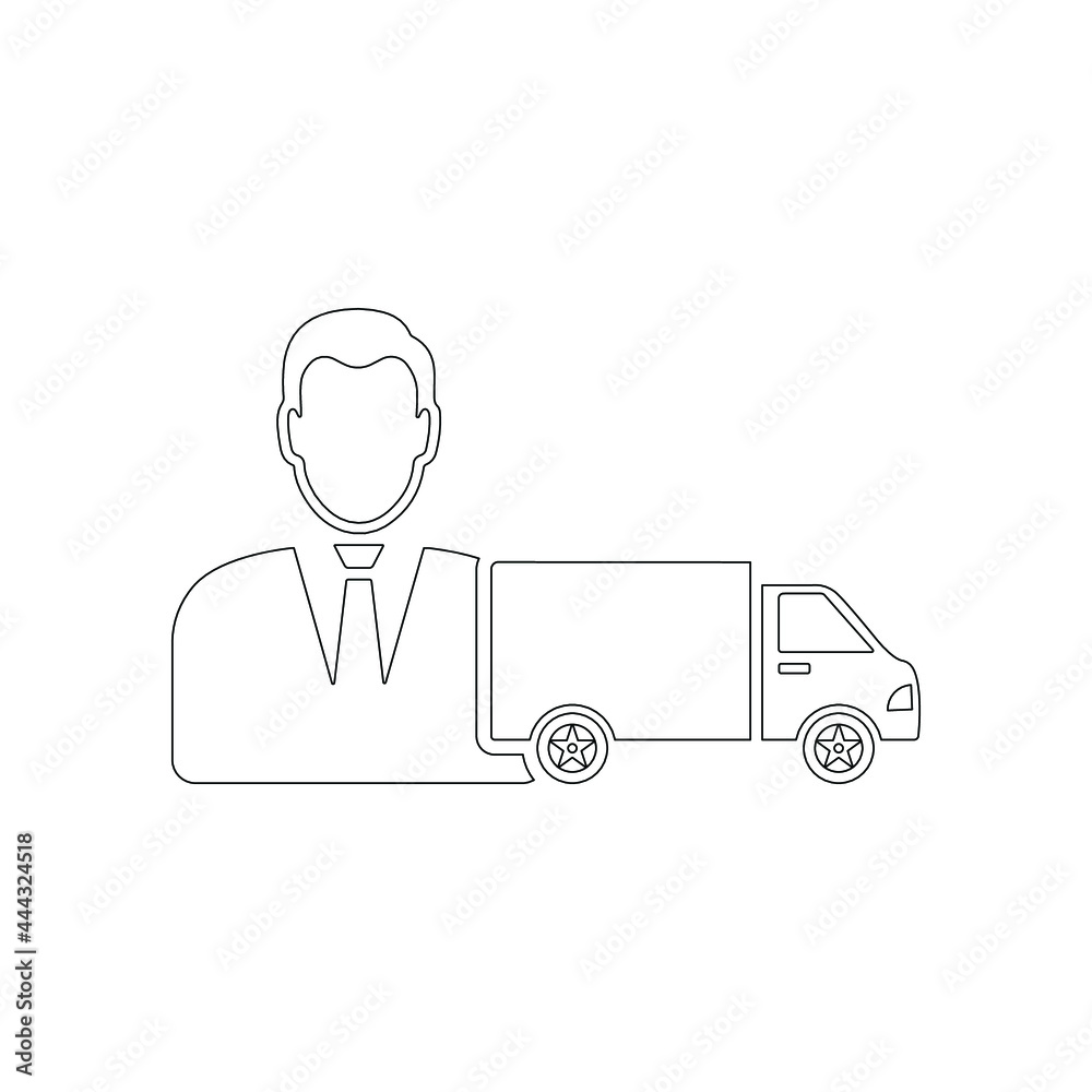 Person delivery transport shipping icon (Outline Vector illustration) Person delivery transport shipping icon (Outline Vector illustration)